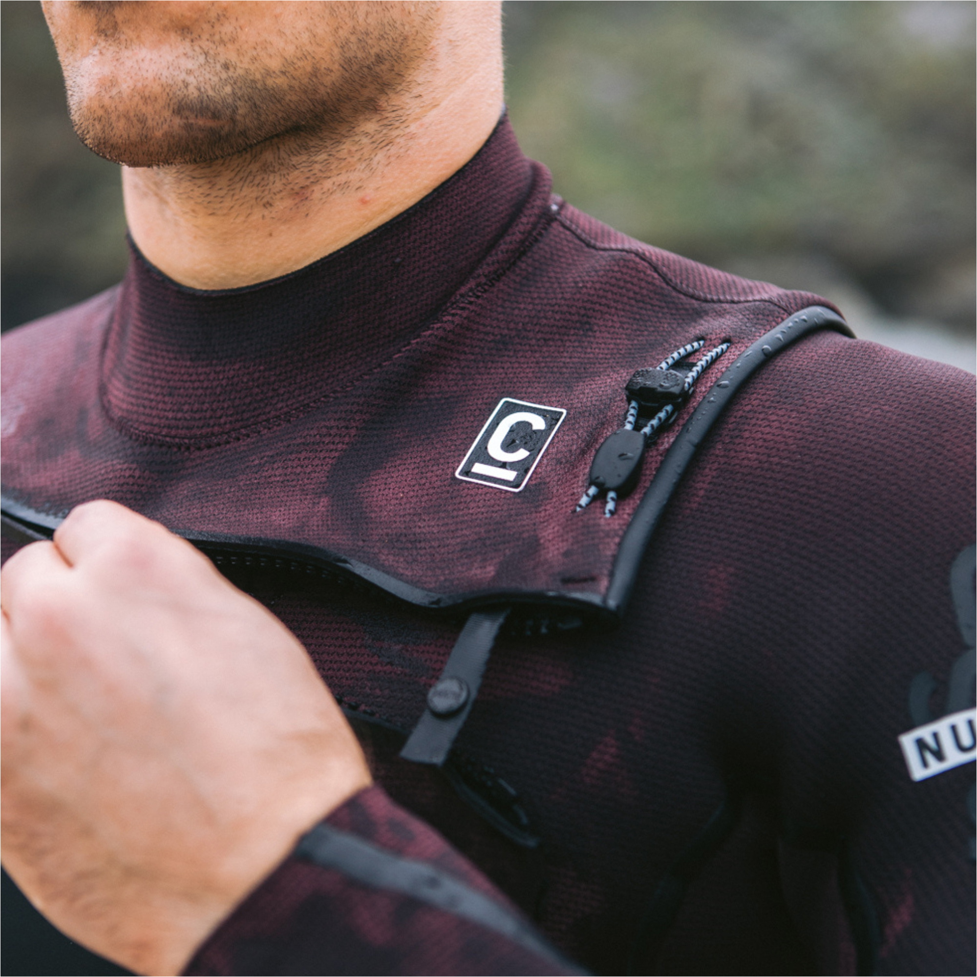 2026 C-Skins Mens Nuwave Wired LQS 4/3mm Chest Zip Wetsuit C-NWI43MCZ - Meteor / Rust X / White